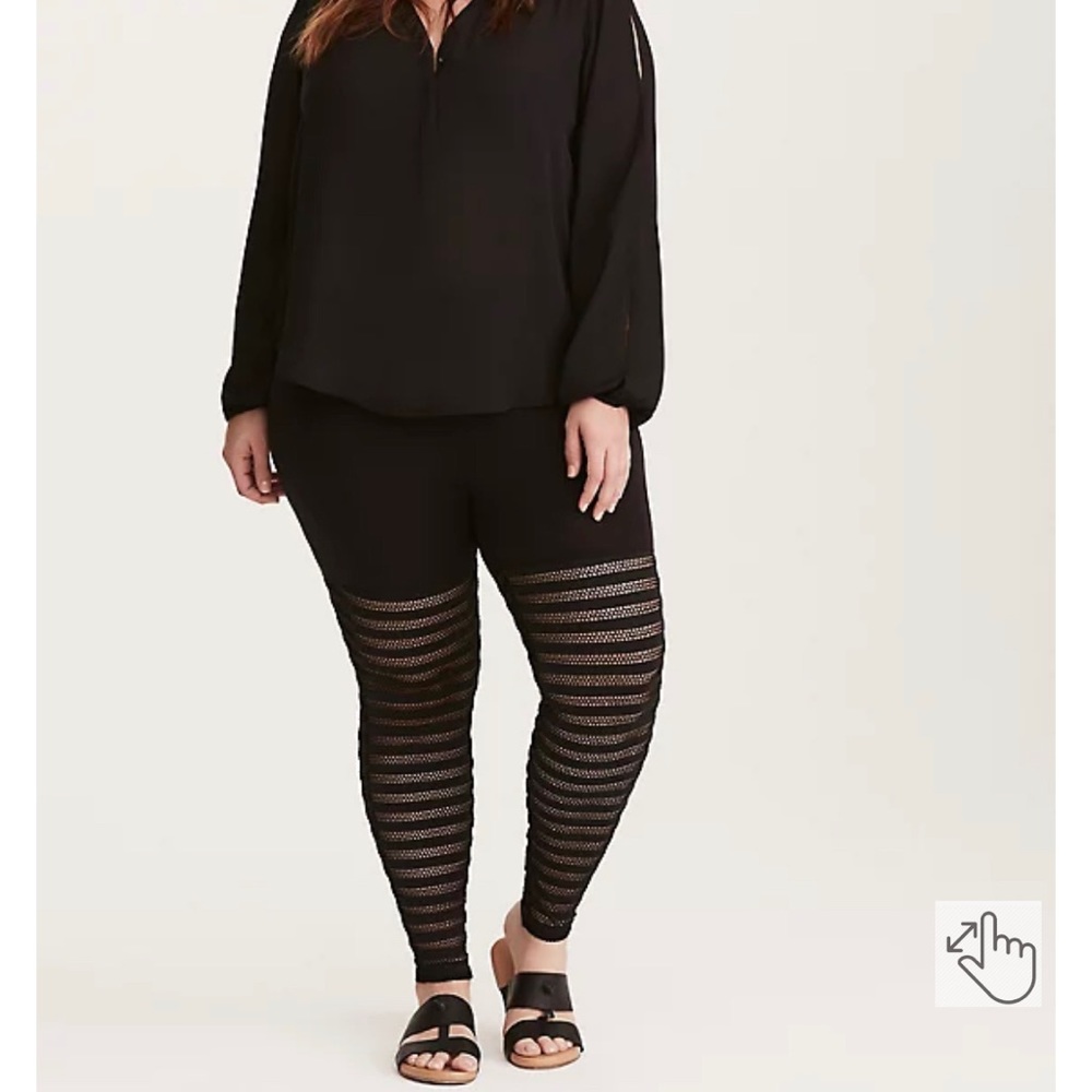 Torrid Stripped Mesh Leggings Size 2